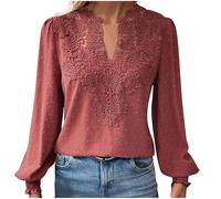 Chemisier Femme Dentelle Tunique Chic et élégant Décontracté Vintage Chemisiers et Blouses Loisirs D'été Tunique en Jacquard en Dentelle Blouse Amples Haut en Dentelle Tops Chemisiers à La Mode