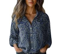 Chemisier Femme Élégant Chemisiers Manches Longues Classique Chemise Manches Longues Grande Taille Vintage Tops Élégant Mode Fantaisie Blouse avec Boutons Vacances Travailler Tops Curvy Léger Plage