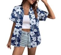 Chemisier Femme Ete Fluide, Chemise décontractée à Manches Courtes et Coupe Ample, boutonnée sur Le Devant, avec imprimés Tendance, idéale pour Un Usage Quotidien.