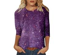 Chemisier Femme Haut Femme Haut Violet Tunique Jean Strass Top Soiree Veste Paillettes Short Paillette Fete Sequins Debardeur Chic Et Elegant Blouse Élégant Shirt Courte Vetements De XXXL Tenue