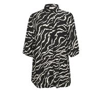 Kaffe Chemisier femme KC Sonna – noir / motif zèbre antique – taille 44 (grande taille)