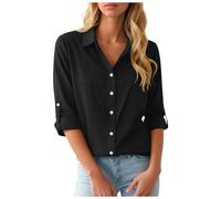 Chemisier Femme Manche Chemise a Rayures Femme Blouse En Lin Haut En Simili Lin Coupe Ample, Matière Fluide Qui Ne Colle Pas À La Peau, Liberté De Mouvement Totale Chemises Chemises Pour Femmes