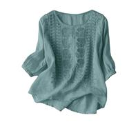 Chemisier Femme Manche Tunique Grande Taille Chemise Lin Femme Haut En Lin Aspect Naturel, Coupe Fluide Intemporelle, Se Marie Avec Tous Les Bas De Votre Garde Robe Chemise Élégante En Pour Femmes