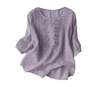 Chemisier Femme Manche Tunique Grande Taille Chemise Lin Femme Haut En Lin Aspect Naturel, Coupe Fluide Intemporelle, Se Marie Avec Tous Les Bas De Votre Garde Robe Chemise Élégante En Pour Femmes