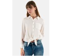 Chemisier femme Only Lecey à manches longues, coupe ajustée et col arrondi - Blanc XL