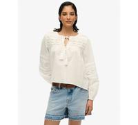 Superdry Ibiza Lace Long Sleeve Blouse Blanc S Femme