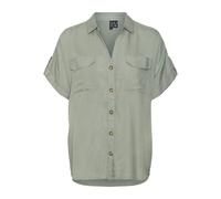 Vero Moda Chemise femme rayée manches courtes poches poitrine patte de boutonnage Vert XS