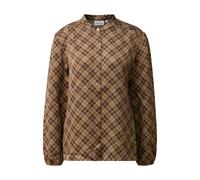 Chemisier imprimÃ© col montant manches bouffantes femme COMMA Marron 46