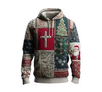 Chemisier imprimé moche pour homme 2025 Love In Christmas Merry And Oh Come Let Us Him Chemises pour les vacances, l'entraînement, cadeaux de Noël, beige, 3XL