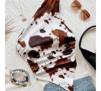 Chemisier imprimé vache style western décontracté pour femme en grande taille, convient pour la plage, le mariage, la remise des diplômes, le brunch, la Saint-Patrick, les vacances de printemps, Pâque