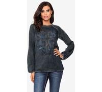Chemisier léger effet de couleurs vintage grâce à la teinture et au délavage spéciaux - Linea Tesini - anthracite ANTHRACITE 48