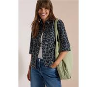 Cecil Chemisier à Manches Courtes en Velours côtelé avec Motif léon, Vert Olive séché, Taille XS