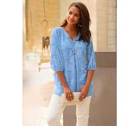 Chemisier long motif jacquard original - Fair Lady - bleu ciel BLEU CIEL 52