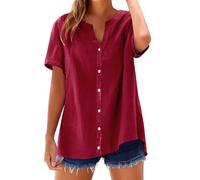 Chemisier Manche Courte Femme Revers Tops Hauts Chemisette Button Down Chemisier Femme Chic Et éLéGant Grande Taille Courtes Confortable Chemise pour Respirable Haut Chic
