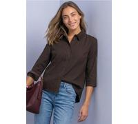 Street One 3413556 Chemisier à Manches 3/4 pour Femme avec mélange de Velours côtelé, Marron, 48