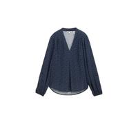 Chemisier manches 3/4 plissÃ© encolure en V femme Tom Tailor Bleu 40