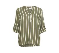 Kaffe, Femme, Blouses et Chemises, Vert, Taille: 42 FR Chemisier à Rayures Grape Leaf/Chalk