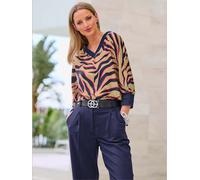 Chemisier motif animal tendance - Rick Cardona - chamois-marine imprimé CHAMOIS-MARINE IMPRIMÉ 40