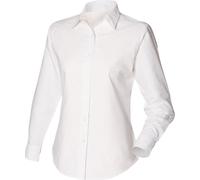 Chemisier Oxford à manches longues pour femmes Henbury RW638 (S) (Blanc)