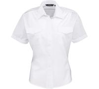Chemisier pilote femme Premier à manches courtes RW1096 (42 FR) (Blanc)