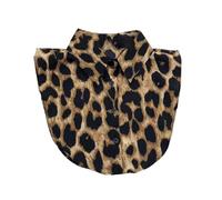 Chemisier pour femme avec faux col amovible Motif animal Imprimé léopard, Grand imprimé léopard, Taille unique