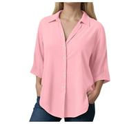 Chemisier Pour Femme Femme Blouse Chemisier Lin, Chemise Haut Été Pour Femmes Haut En Simili Lin Léger Comme Une, Matière Douce Et Agréable, Idéal La Saison Estivale Blouse Rayée Bleue Et Blanche