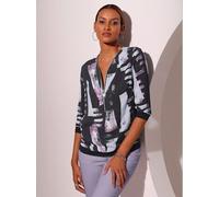 Chemisier pure viscose - Creation L - noir-parme imprimé NOIR-PARME IMPRIMÉ 48