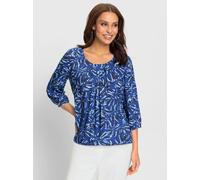 Chemisier pure viscose - Fair Lady - bleu roi-graphite imprimé BLEU ROI-GRAPHITE IMPRIMÉ 46