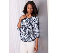 Chemisier pure viscose - Fair Lady - marine-écru imprimé MARINE-ÉCRU IMPRIMÉ 38