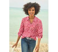 Chemisier pure viscose - Linea Tesini - rouge-écru imprimé ROUGE-ÉCRU IMPRIMÉ 48