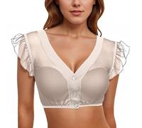 Chemisier Traditionnel pour Femme,Transparent Dentelle Haut Gilet Femme Oktoberfest Manche Courte DéColleté En V Profond Femmes LéGant Dirndl Blouse Chic et Short Sleeve Costume De FêTe La BièRe