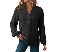 Chemisiers De Travail pour Femmes Rayures Gaufré Grande Taille T-Shirt À Manches Long Et Col en V Femme Haut Décontracté Couleur Uni Basket Automne Hiver Chemise Blanche Lin Chemisier Chic Top