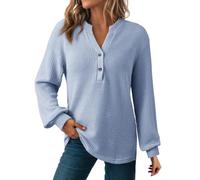 Chemisiers De Travail pour Femmes Rayures Gaufré Grande Taille T-Shirt À Manches Long Et Col en V Femme Haut Décontracté Couleur Uni Basket Automne Hiver Chemise Blanche Lin Chemisier Chic Top