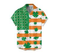 Chemisiers décontractés Lucky Heart pour homme pour la Saint-Patrick, coupe ample, chemise graphique tendance, haut de vacances de la Saint-Patrick, célébration de la Saint-Patrick, vert menthe, M