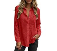 Chemisiers Et Blouses Femme Chic, Blouse d'été légère à découpes, imprimée, boutonnée sur Le Devant et ornée d'un Motif en Maille.