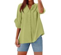 Chemisiers Et Blouses Femme Grande Taille - Chemise Infroissable Femme Chemisier Manche Longue Blouse avec Bouton Haut Col Montant Top Couleur Unie Chemise Ample Vêtements Décontractés Chemisette