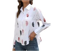 Chemisiers et Blouses Femme Imprimé Fleuri Hauts à Revers Chic et Élégant Manches Longues Chemise Femmes avec Boutonné Blouse Femme Pour Tenues Quotidiennes Tops Lâche Respirant Pas Cher Casual