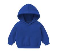 Chemisiers Et Hauts pour Filles Habillés Manches Longues Solide Plus bébés à Capuche Haut de Couleur Chemises(Bleu,3-4 Years)