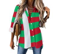 Chemisiers Femme Drapeau De Madagascar Chemisier à Manches Courtes et Col en V Vêtements Patriotiques Tunique Tops avec Boutons Décontractés Ample Blouse
