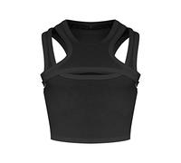 Chemisiers Rouges pour Hommes Sexy sous-Couche Street Fashion Sexy irrégulière débardeur Sangle débardeur Hommes Deux pièces Ensemble T-Shirt en V