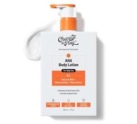 Chemist at Play AHA Lotion pour le corps avec 5 % d'AHA, niacinamide, beurre de karité pour exfolier les cellules sèches et mortes de la peau, nutrition en profondeur et éclaircissement de la peau
