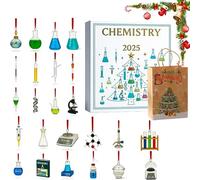 Chemistry Advent Calendar 2025, 24 Day Science Ornaments Christmas Countdown Calendar 2025, 2D Acrylic Chemistry Set Pendant, for Teacher, Student & Science Lover Gift (1PC)