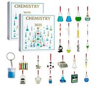 Chemistry Advent Calendar 2025, 24 Days Christmas Countdown Calendar with Experiments Chemistry Set, 2D Acrylic Science Themed Hanging Pendants, for Chemistrys Enthusiast (2pcs)
