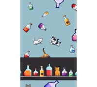 Chemistry Composition Notebook ⎪Hexagonal Grid⎪Cute Minimalistic cats⎪5.5 x 8.5 in school notebook