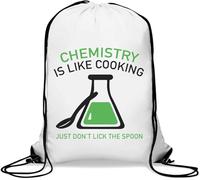 Chemistry is Like Cooking Just Don't Lick The Spoon Sac de gym décontracté avec cordon de serrage Blanc