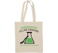 Chemistry is Like Cooking Just Don't Lick The Spoon Sac fourre-tout en coton naturel Blanc