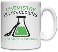 Chemistry is Like Cooking Just Don't Lick The Spoon Tasse en céramique blanche