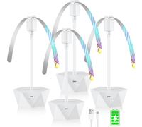chemotex Lot de 4 éventails anti-mouches pour tables rechargeables, toupie de table pour garder les mouches loin de la nourriture, ventilateur portable avec lames d'arrêt souples pour extérieur