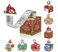 CHEMYO Boîte à Tirer d’Argent de Noël Surprise - Pochette à Révélation d’Argent pour Enfants et Adultes, Comprend Carte et Sacs de Noël, Idéale pour Gâteau à Argent et Fête de Vacances