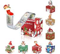 CHEMYO Boîte à Tirer d’Argent de Noël Surprise - Pochette à Révélation d’Argent pour Enfants et Adultes, Comprend Carte et Sacs de Noël, Idéale pour Gâteau à Argent et Fête de Vacances